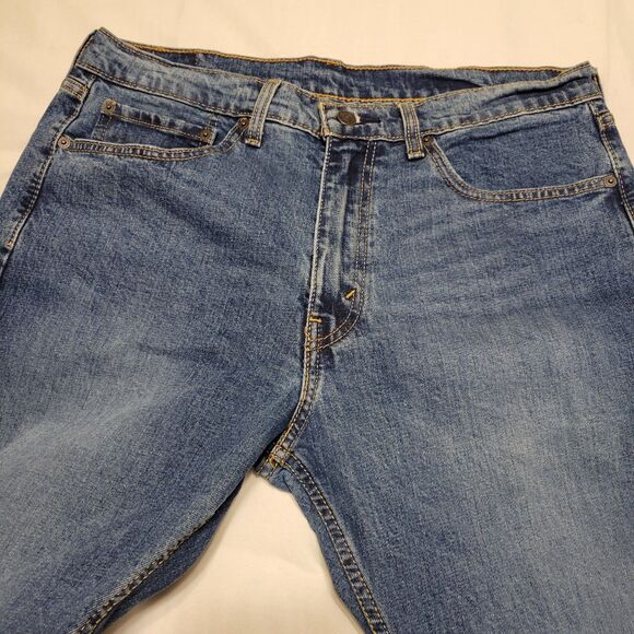 Levi's 501 Men's Straight Leg Jeans 34x34 Medium Wash Denim Distressed Cotton - Picture 3 of 11